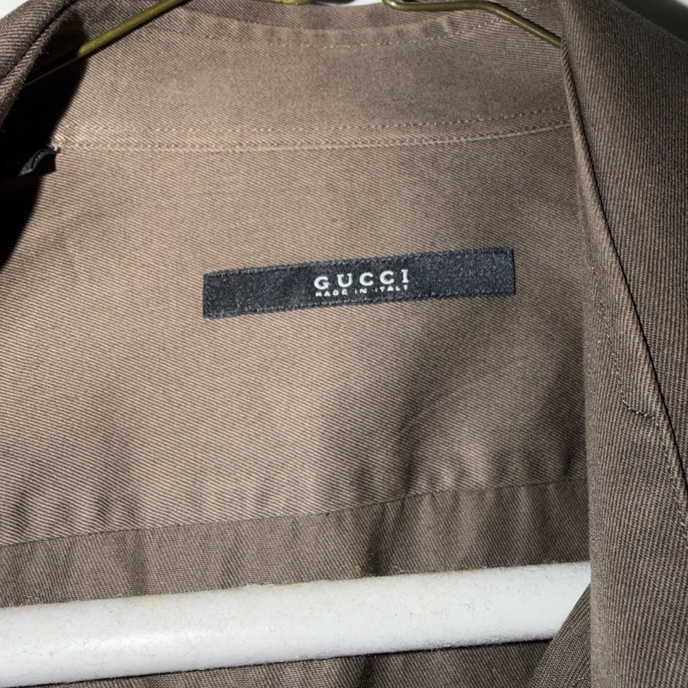 Gucci Vintage Men's Khaki Button Down Shirt - Picture 4 of 6